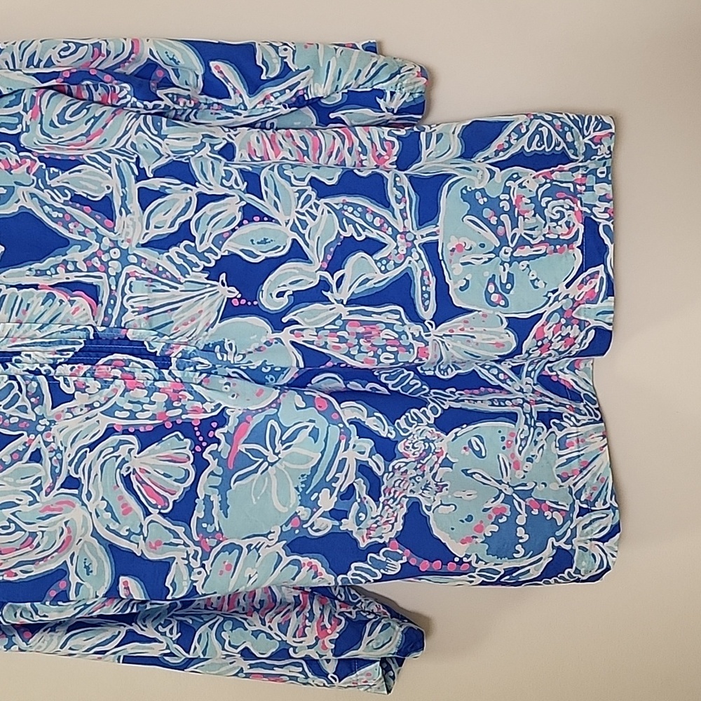 Lilly Pulitzer Preppy Dylan Tunic multi palm beach pop over blouse Size Medium - Picture 10 of 16